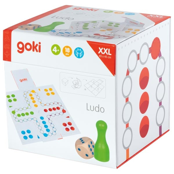 goki XXL Ludo im Würfel zum Aufklappen