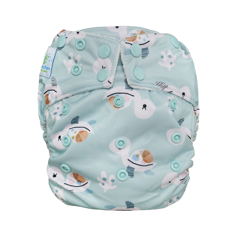 Blümchen All-in-One Bambus Cozy Schildkröte Snaps