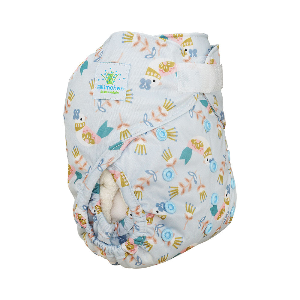 Blümchen PUL-Überhose Vögel Klett OneSize