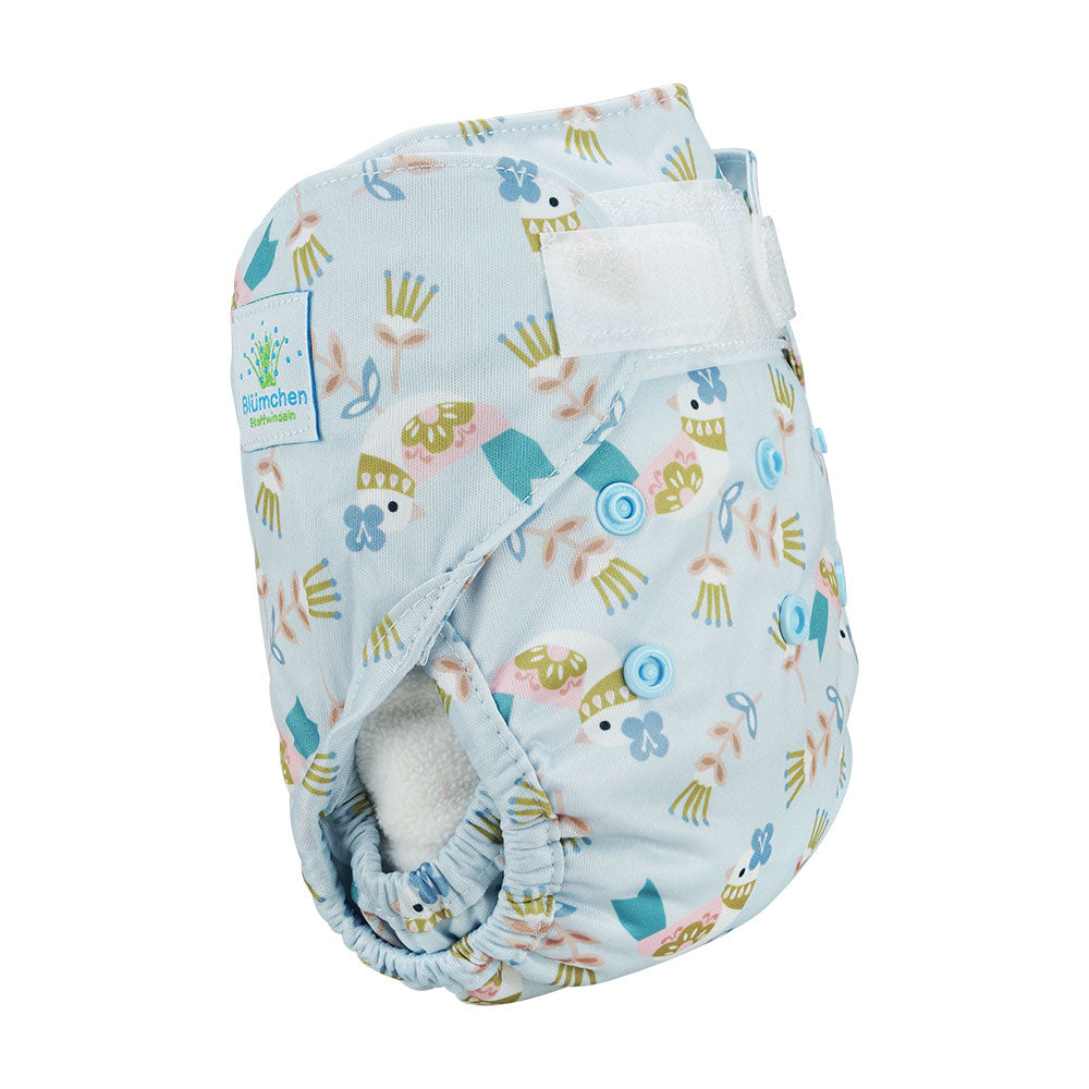 Blümchen PUL-Überhose Vögel Klett