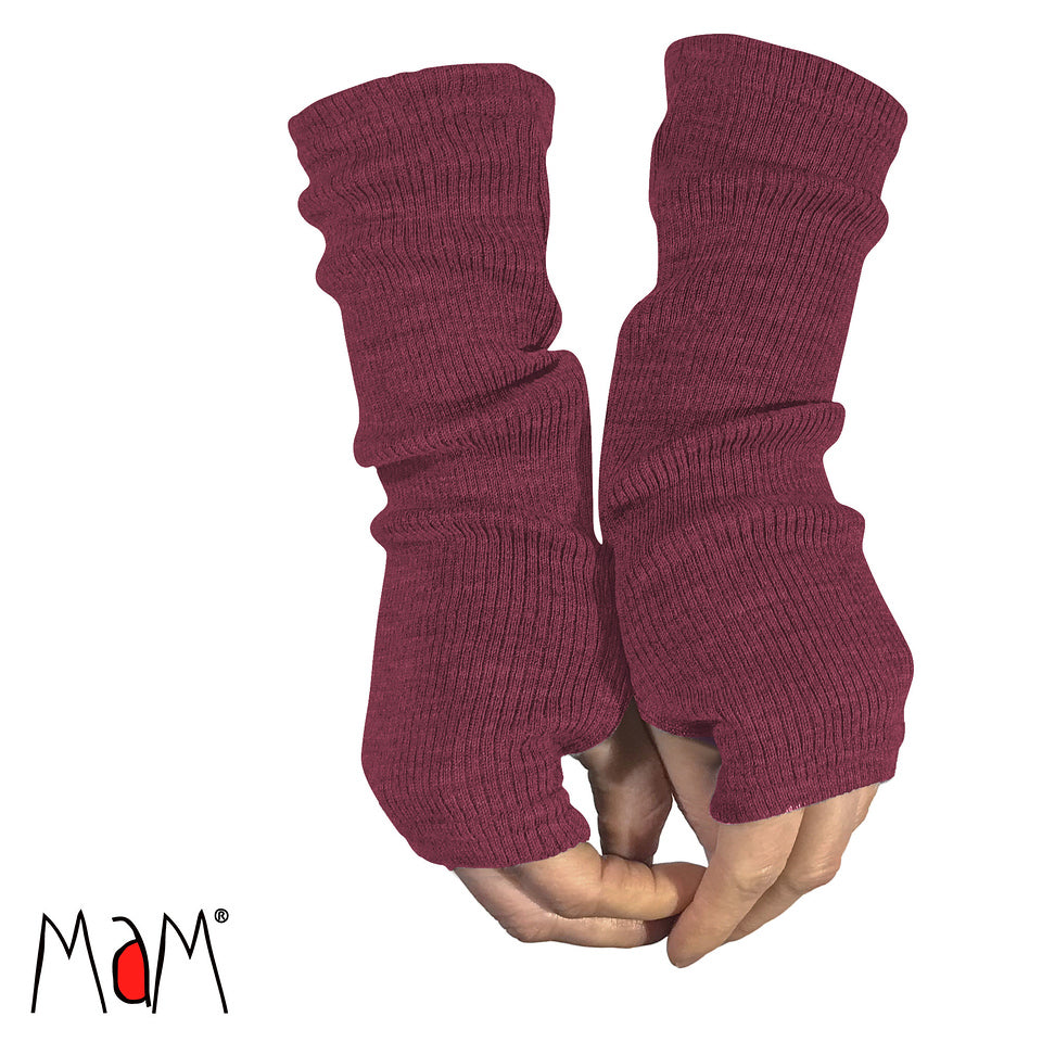 ManyMonths Fingerless Mittens Dark Cerise