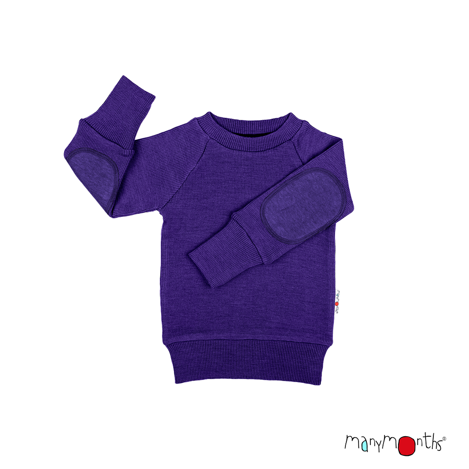 ManyMonths Pullover mit Ellenbogenschonern Acai Berry