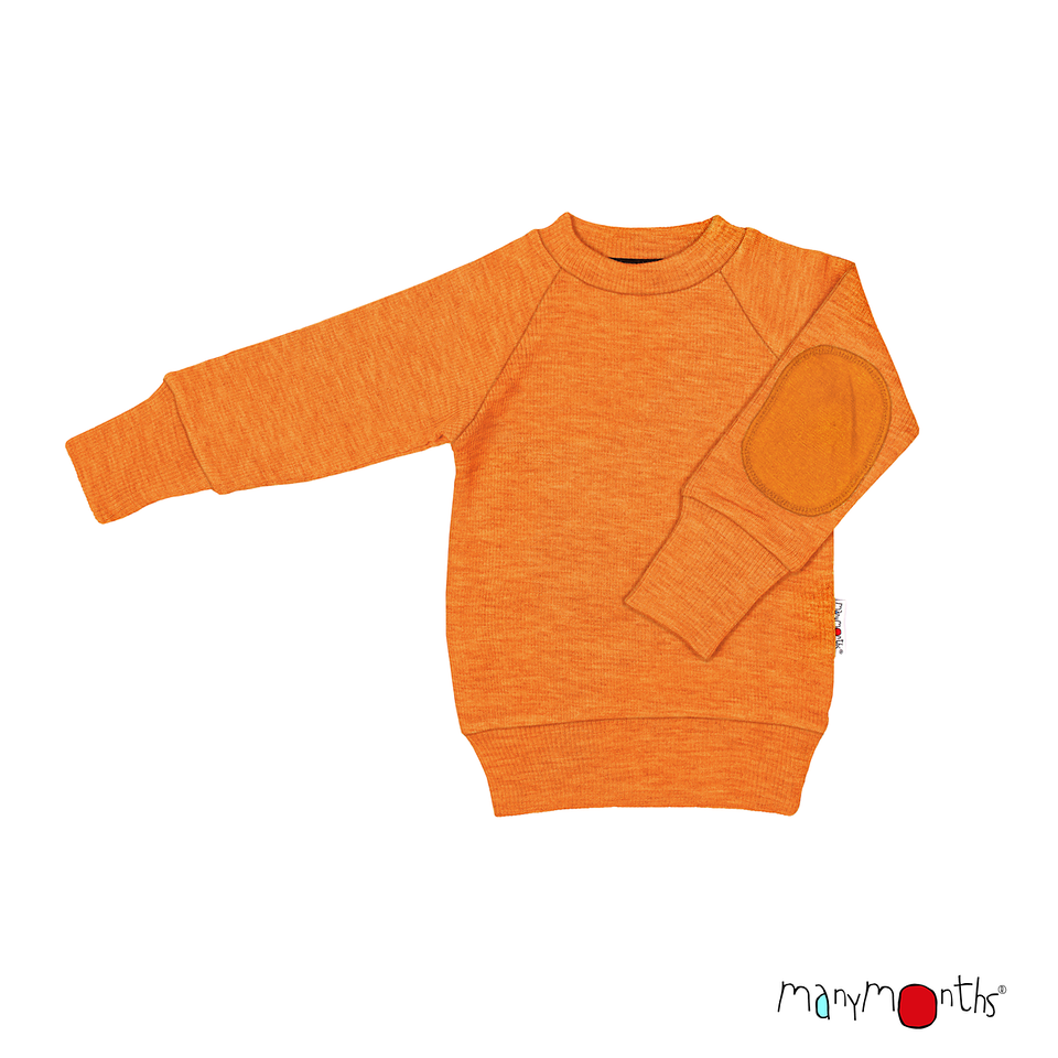 ManyMonths Pullover mit Ellenbogenschonern Tangerine Marmelade