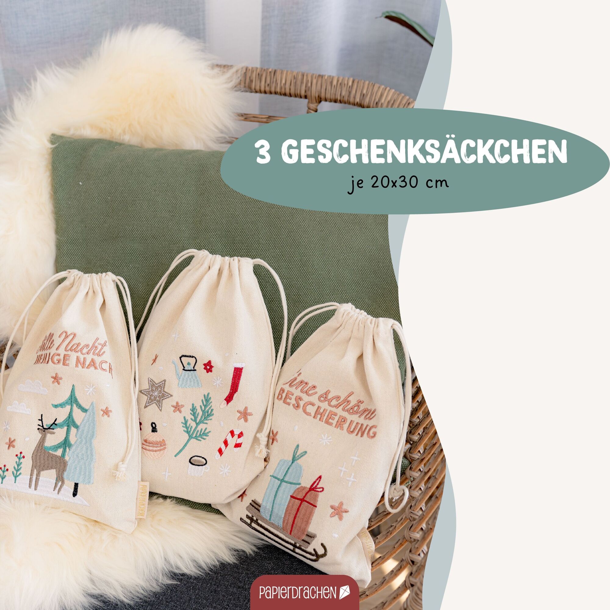 Papierdrachen Geschenksäckchen