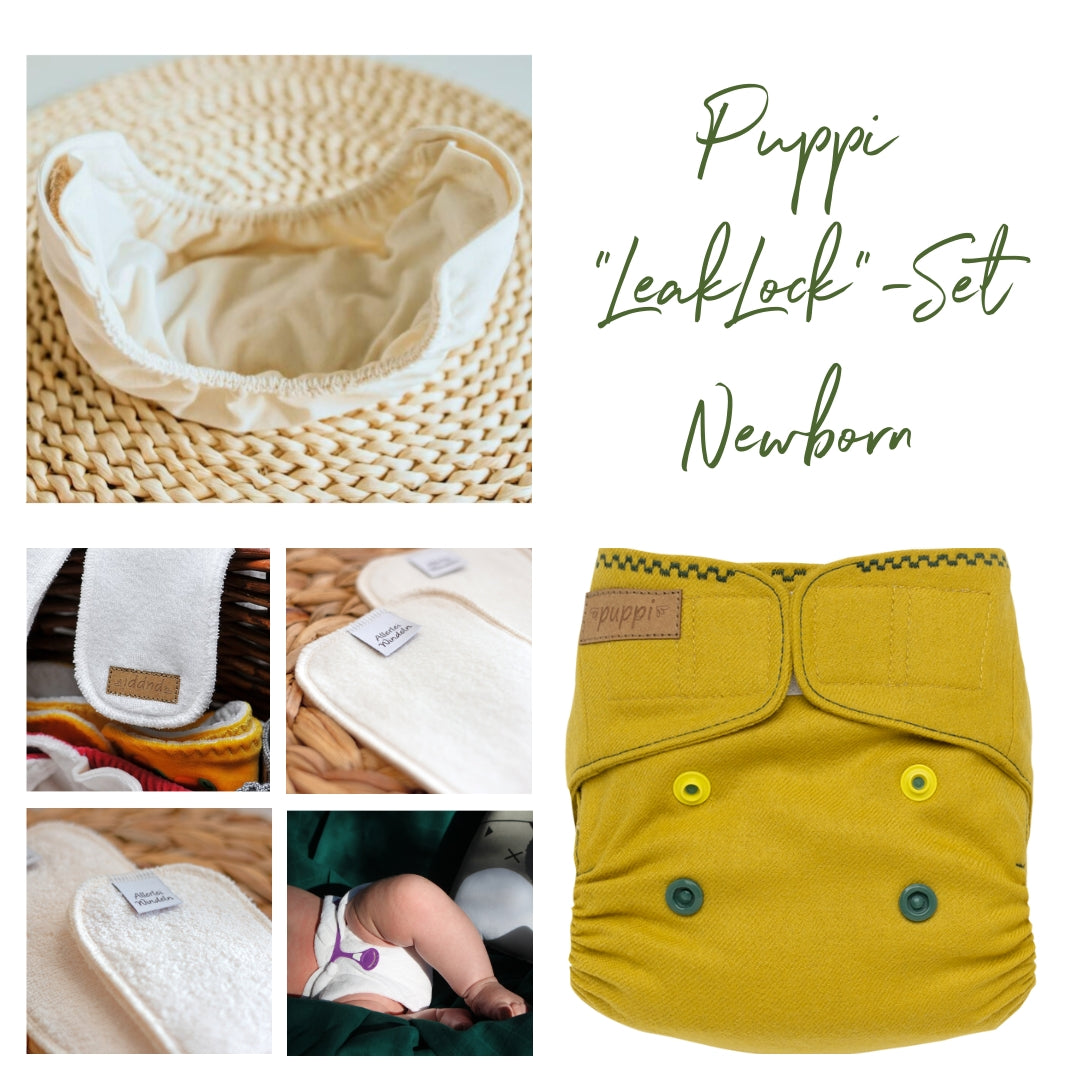 Puppi "LeakLock"-Set Newborn Olive Grove Klett