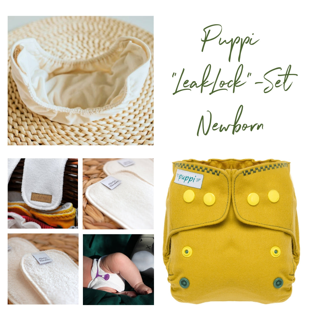 Puppi "LeakLock"-Set Newborn Olive Grove Snaps