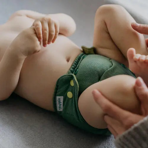 Wollüberhosen - Puppi Wollüberhose Green Herringbone