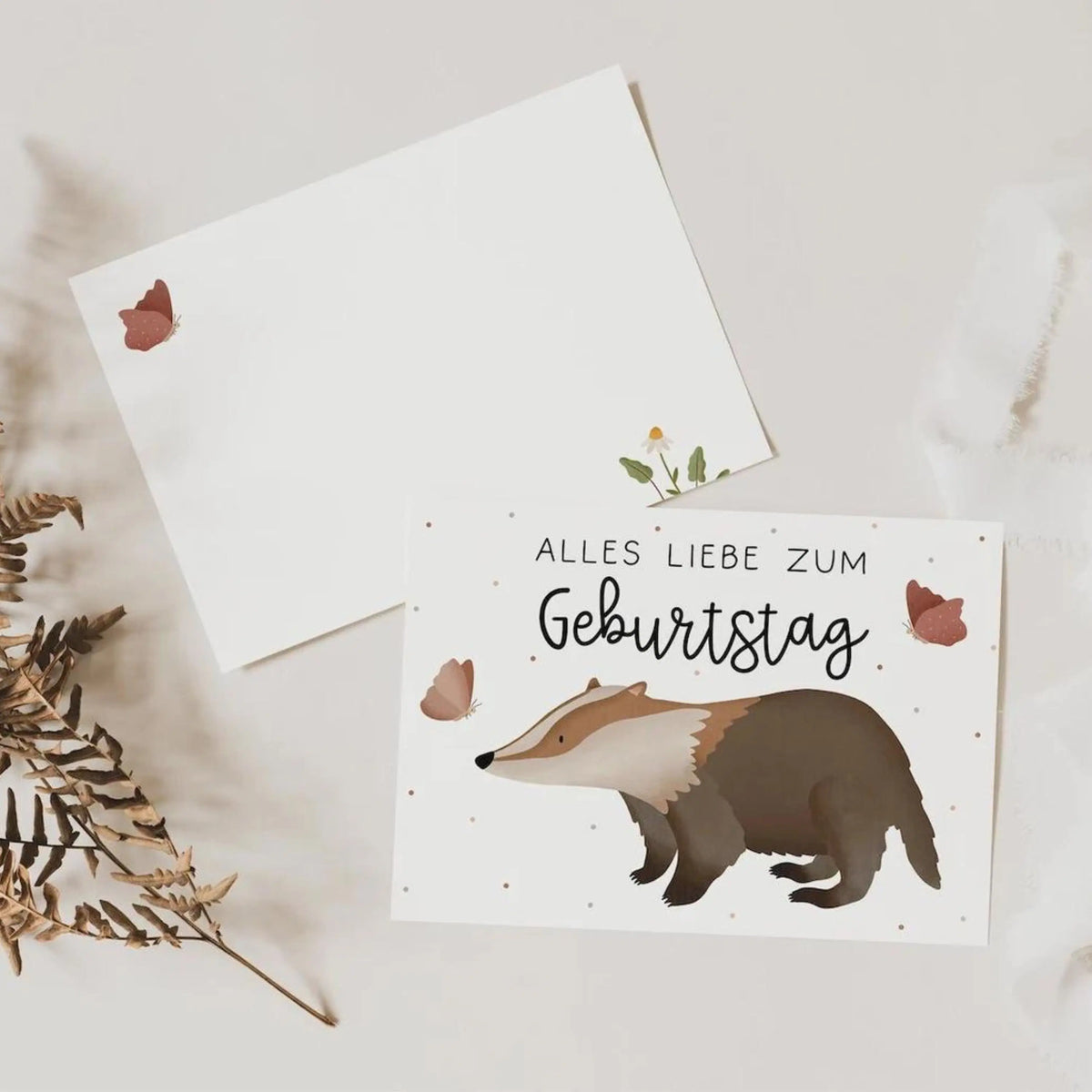 Tilda&Theo Geburtstagskarte Dachs