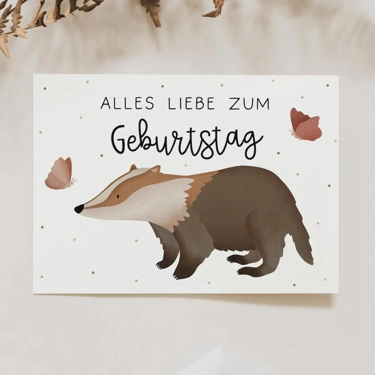 Tilda&Theo Geburtstagskarte Dachs