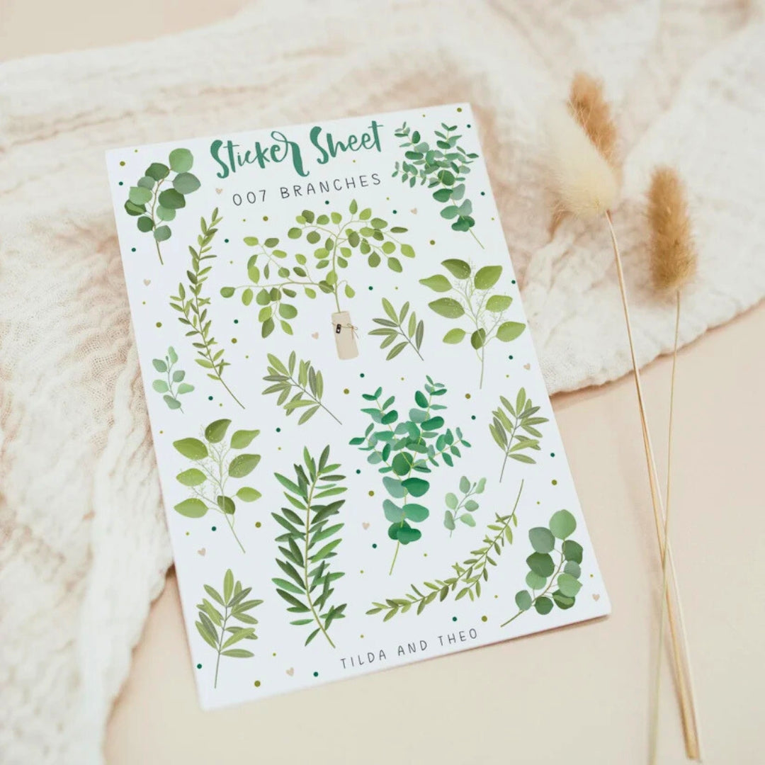 Tilda&Theo Stickerbogen A6 Eukalyptus