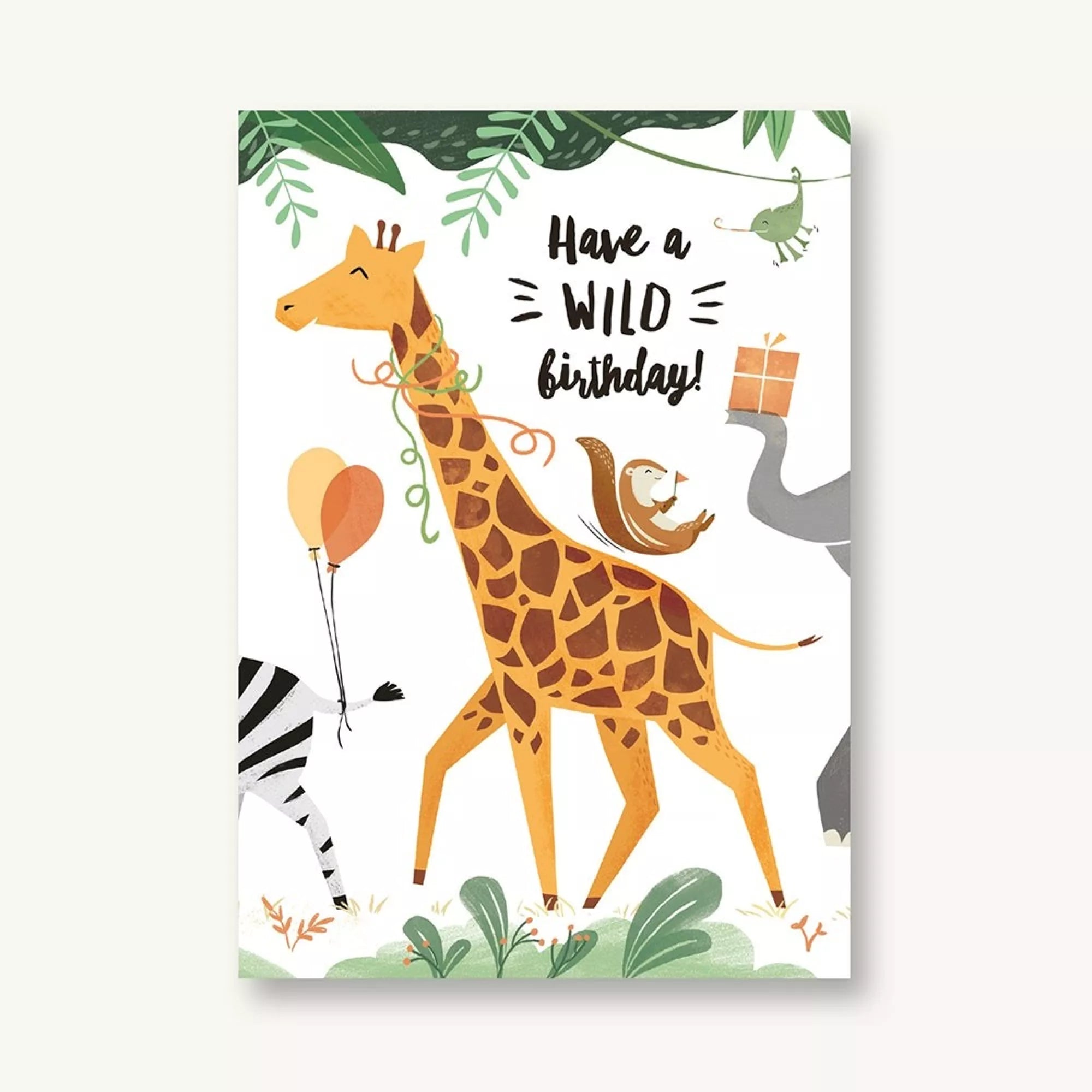 Vierundfünfzig Illustration Postkarte Geburtstag Giraffe