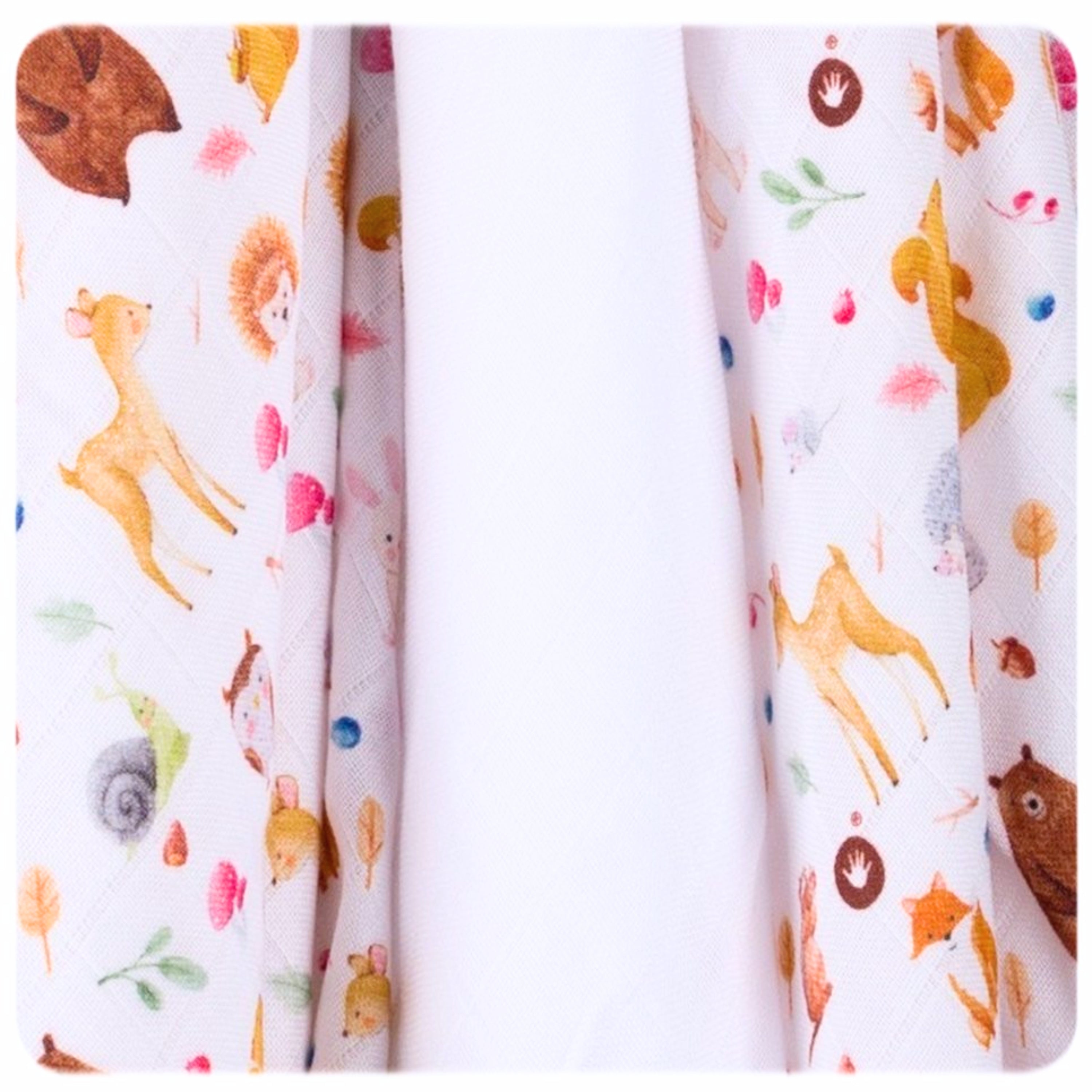 XKKO Bambus-Mullwindeln 70x70 cm 3er-Set Wild Forest