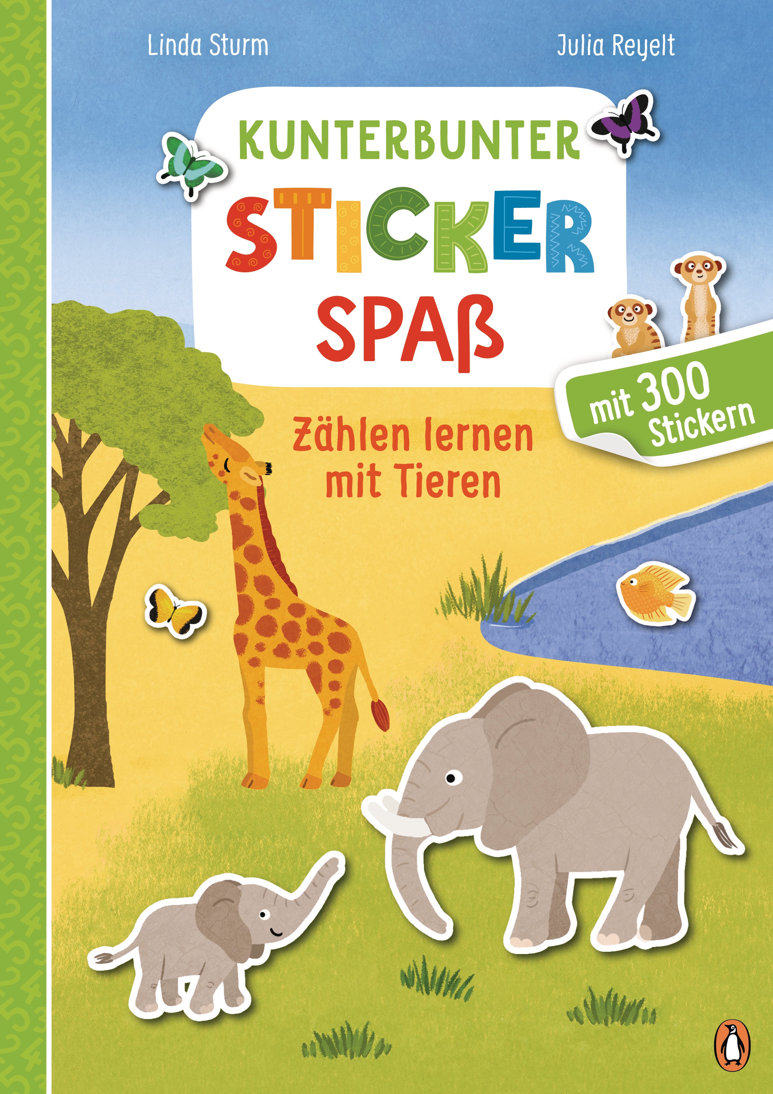 Kunterbunter Stickerspaß-Zählen lernen mit Tieren