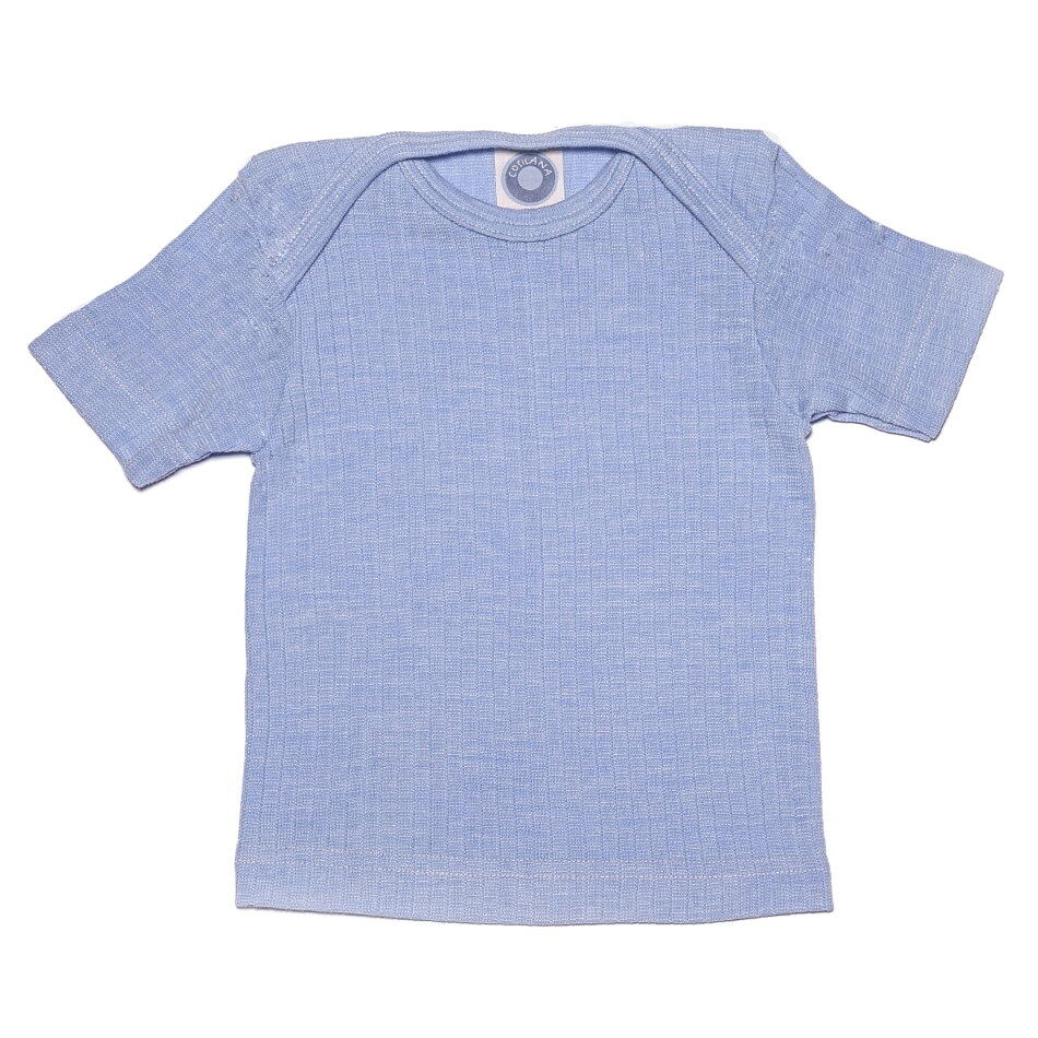 Cosilana Baby-Schlupfhemd kurzarm blau-meliert