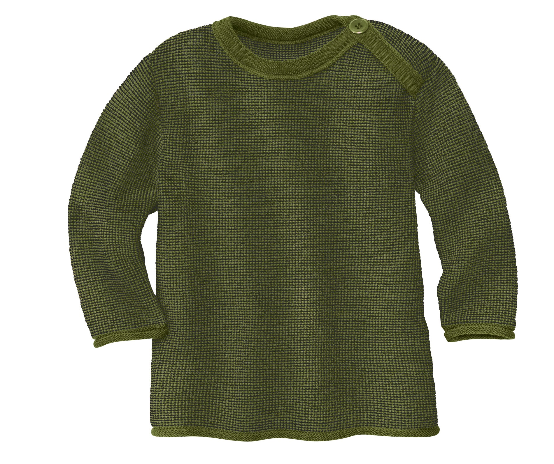 Disana Melange-Pullover Oliv-Anthrazit