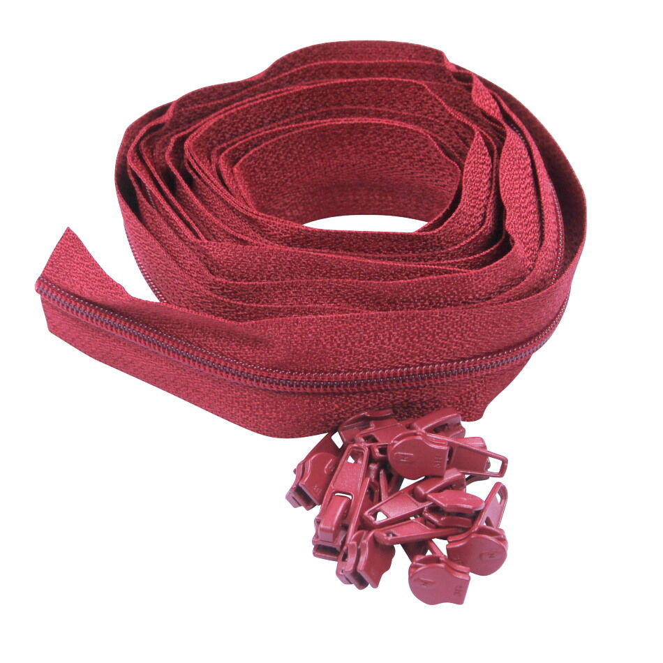 Endlos-Reißverschluss 4mm 3m lang bordeaux