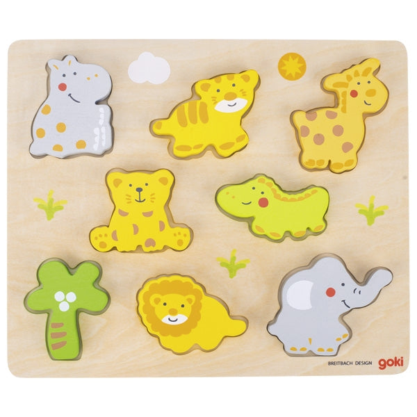 goki Einlegepuzzle Wilde Tiere