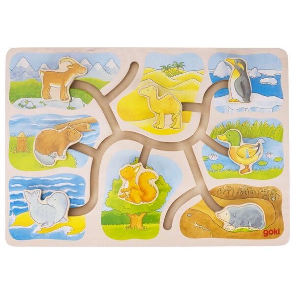 goki Schiebepuzzle "Wer wohnt wo?"