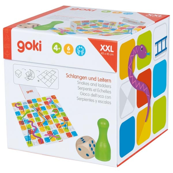 goki Schlangen & Leitern im Würfel zum Aufklappen
