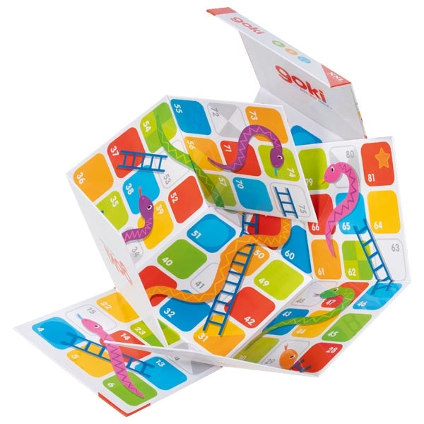 goki Schlangen & Leitern im Würfel zum Aufklappen