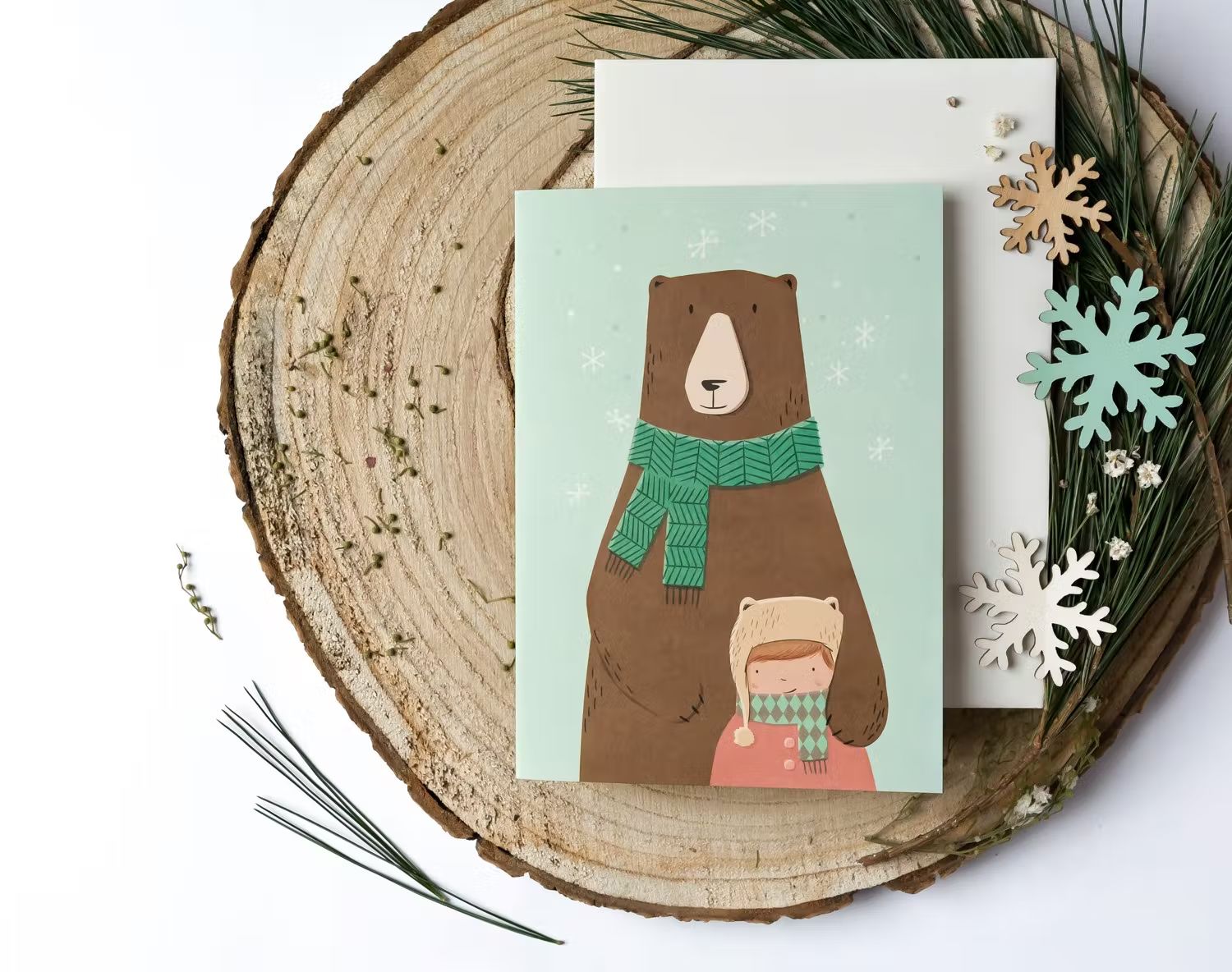 Grußkarte Weihnachten Bär