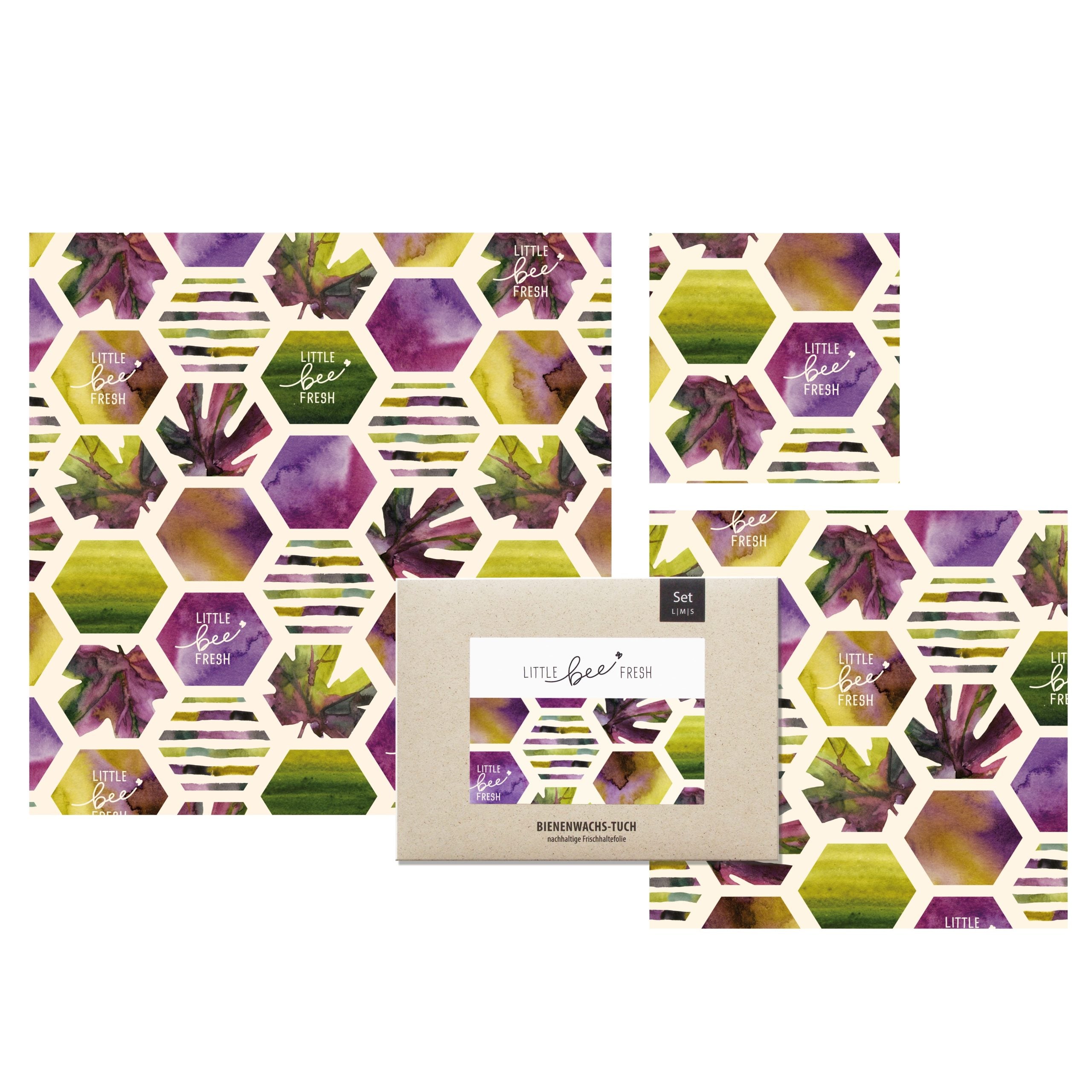 Little Bee Fresh Bienenwachstuch Set Sechsecke