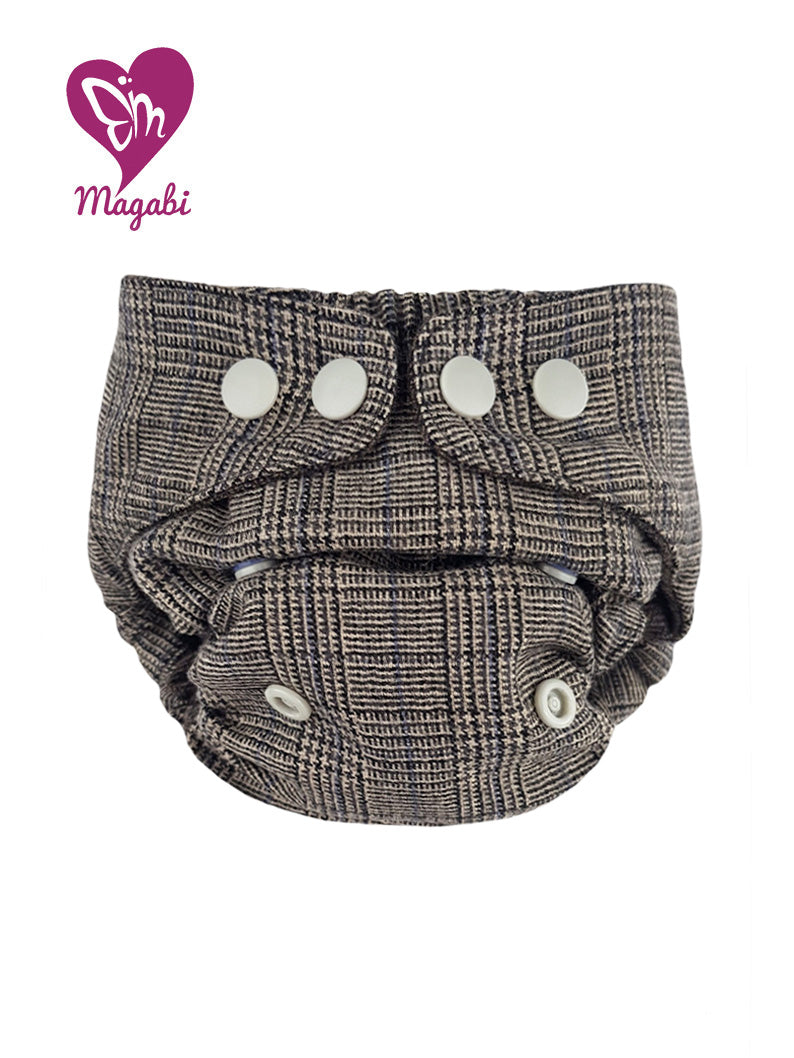 Magabi Wollüberhose braun-grau kariert S-M