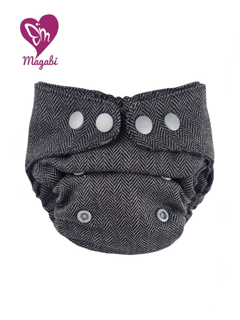 Magabi Wollüberhose Fischgrät mittelgrau S-M