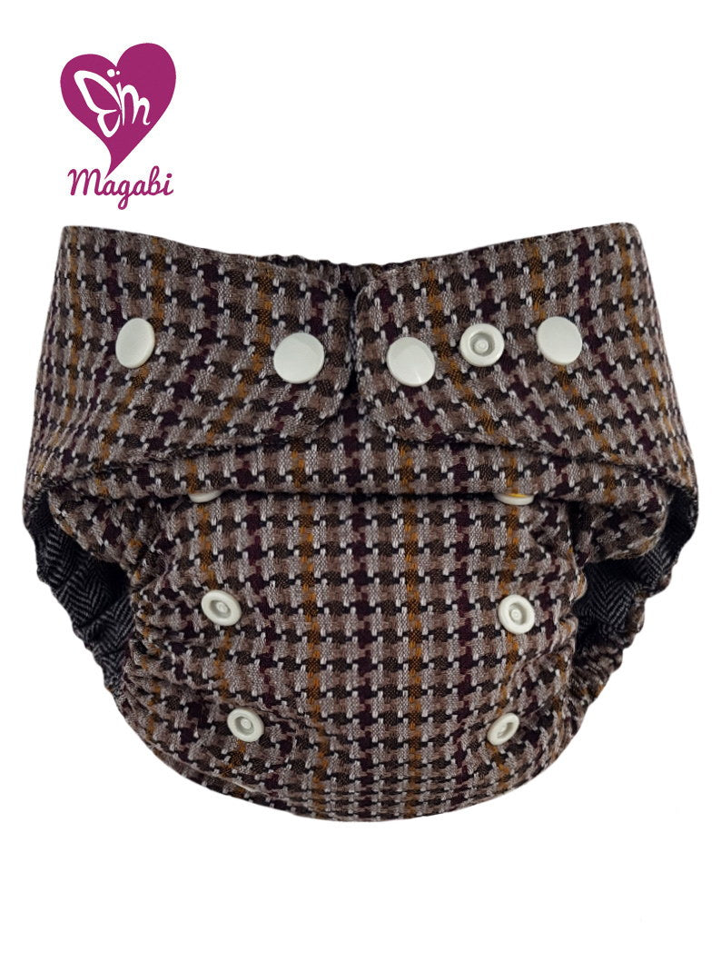 Magabi Wollüberhose Hahnentritt braun OneSize+