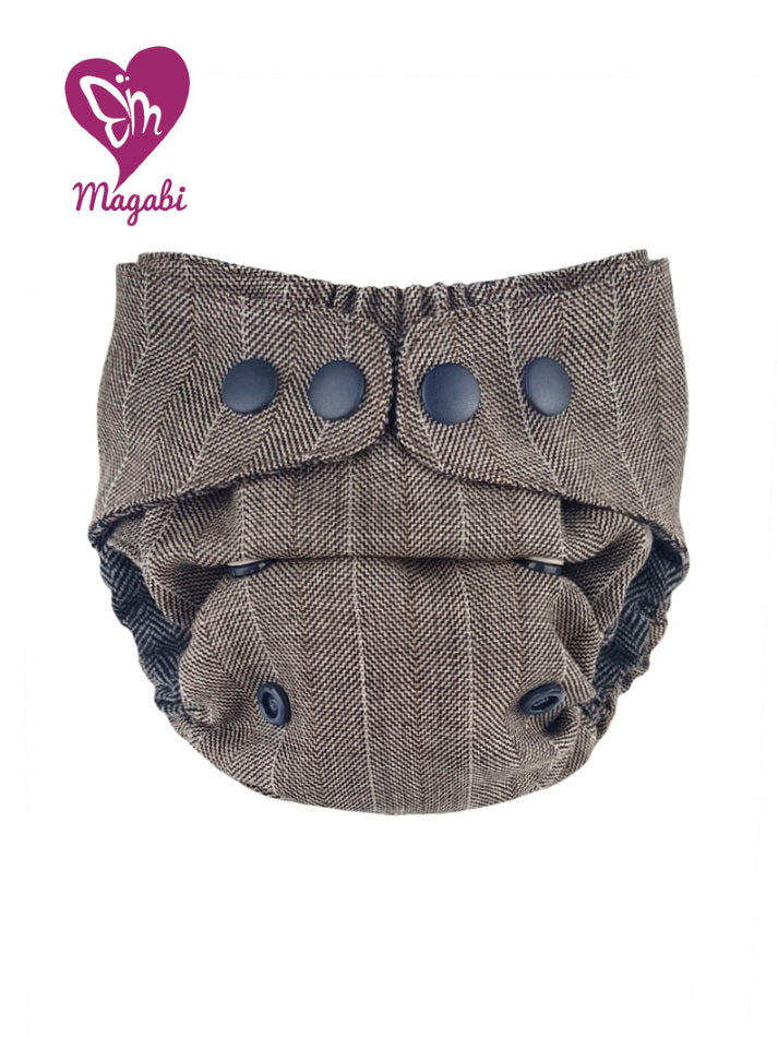 Magabi Wollüberhose mittelbraun Streifen hell S-M