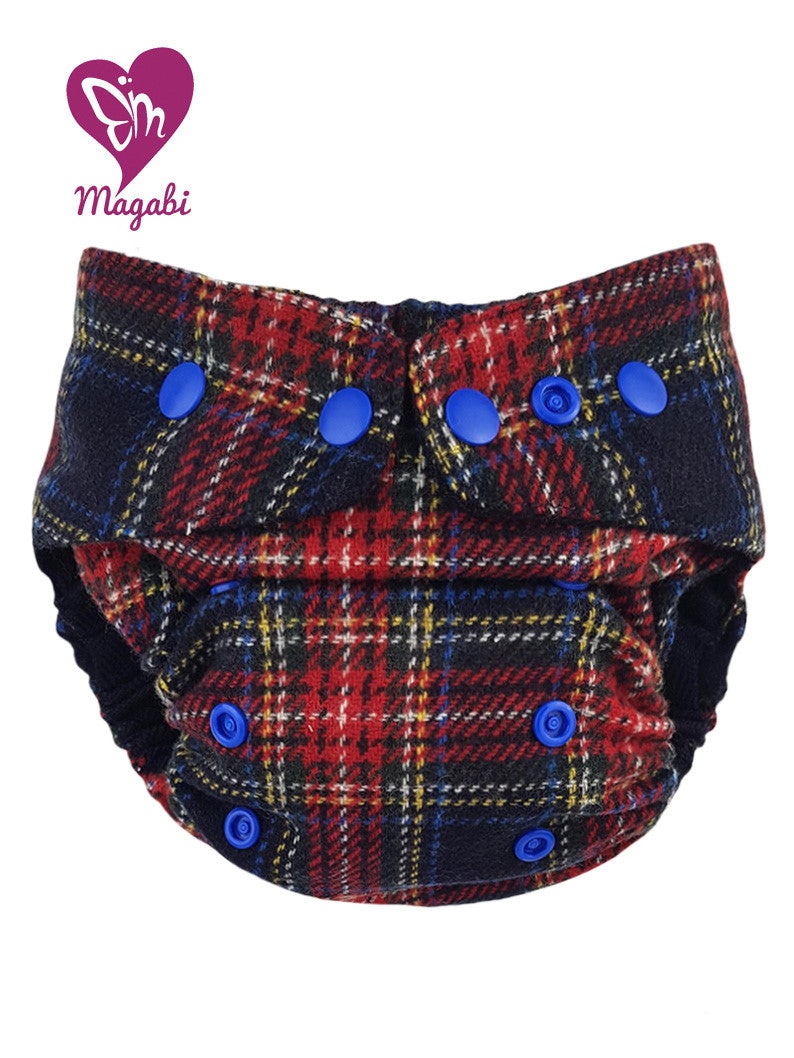 Magabi Wollüberhose rot-blau kariert OneSize+