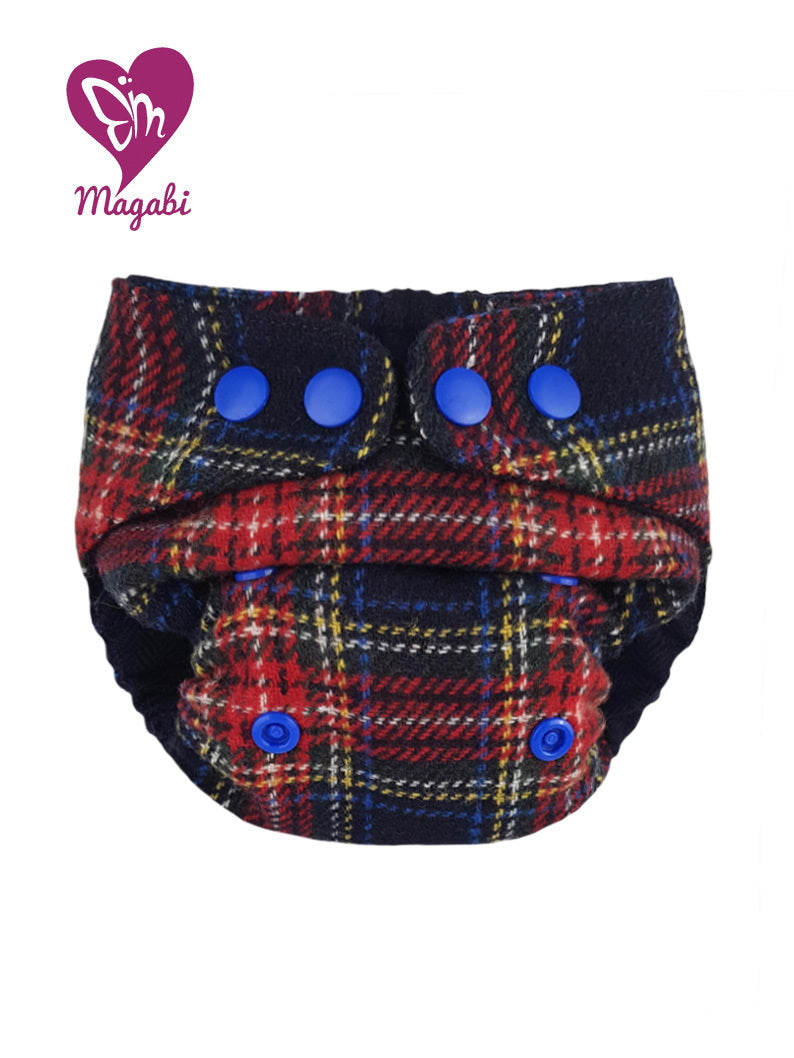 Magabi Wollüberhose rot-blau kariert S-M