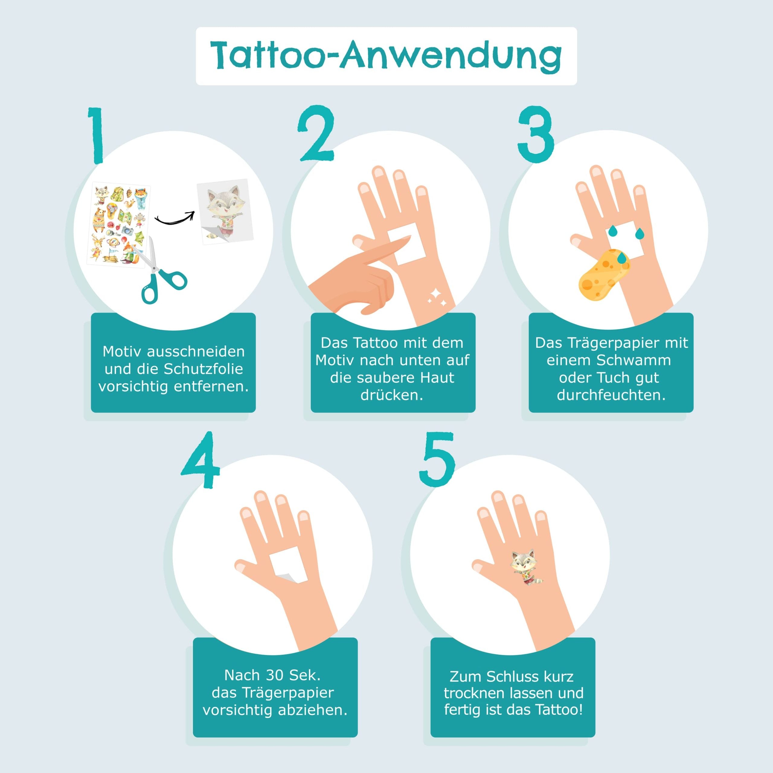 Papierdrachen 100 Kindertattoos Bunter Mix