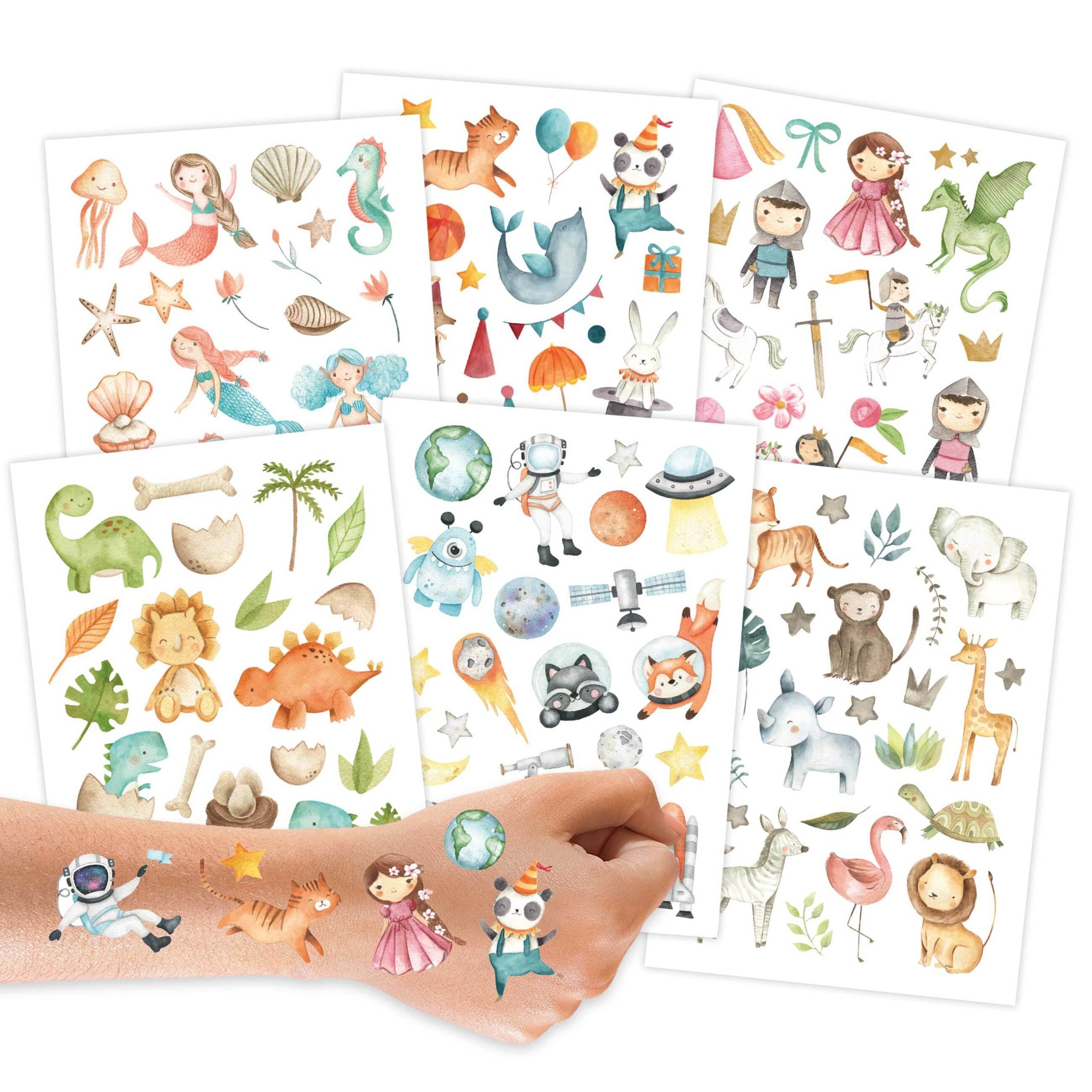 Papierdrachen 100 Kindertattoos Bunter Mix