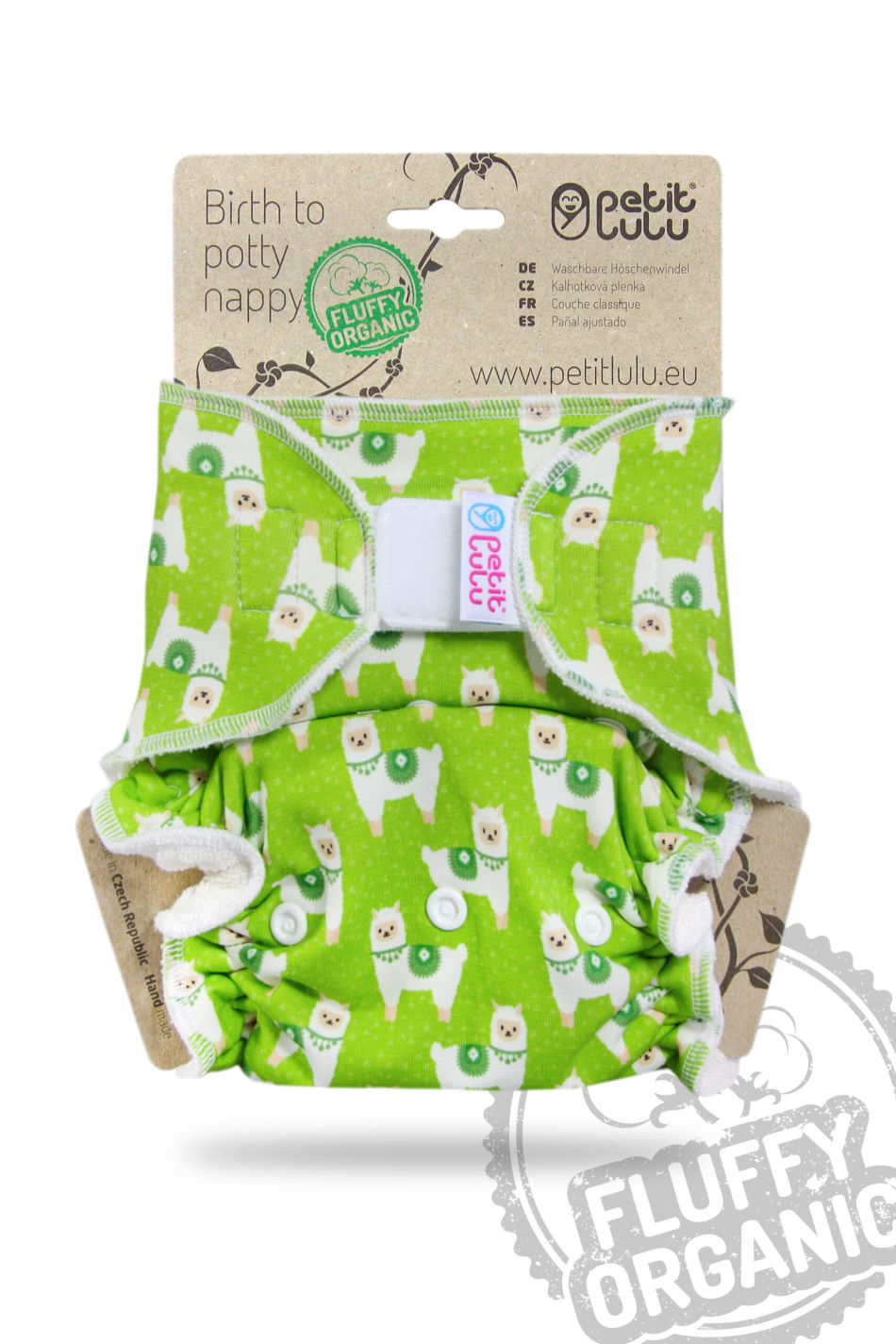 Petit Lulu Fluffy Organic Höschenwindel Alpaka OS Klett