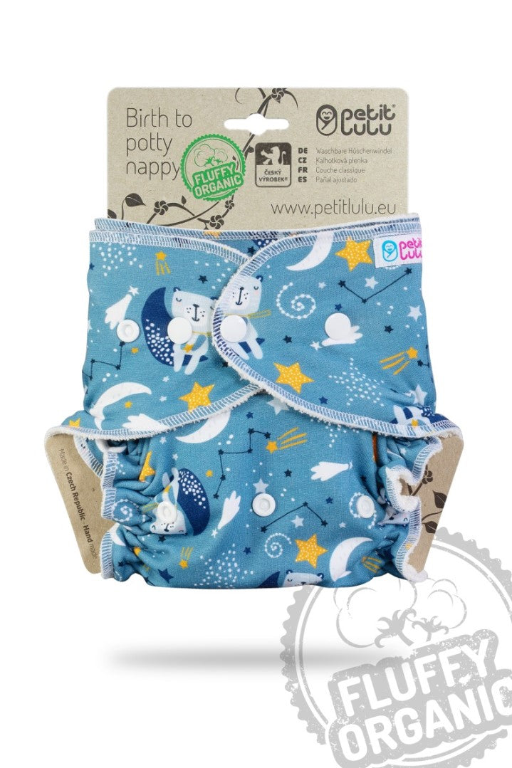 Petit Lulu Fluffy Organic Höschenwindel Bears on the Moon Snaps