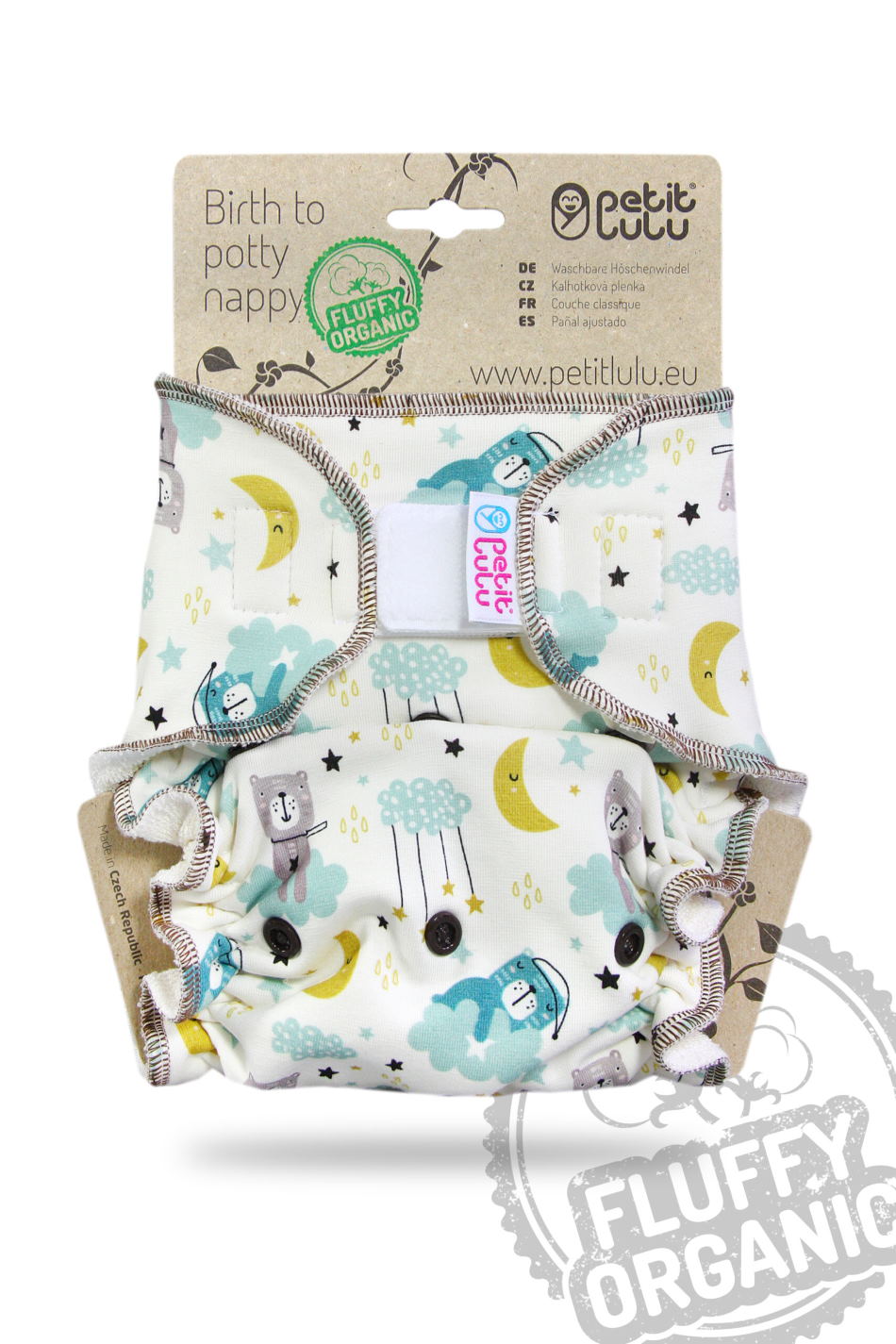 Petit Lulu Fluffy Organic Höschenwindel Good Night Klett