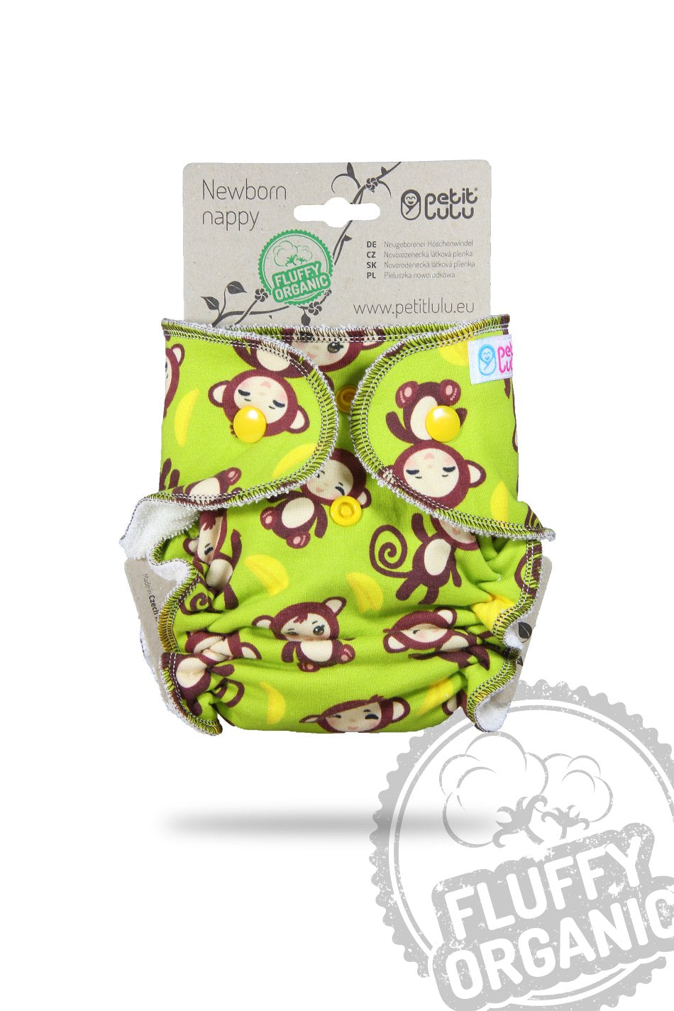 Petit Lulu Fluffy Organic Höschenwindel Affe Nb