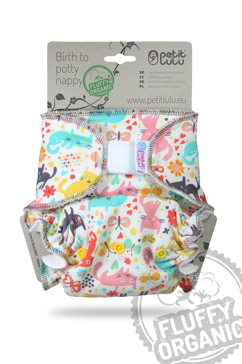 Petit Lulu Fluffy Organic Höschenwindel Katze Klett