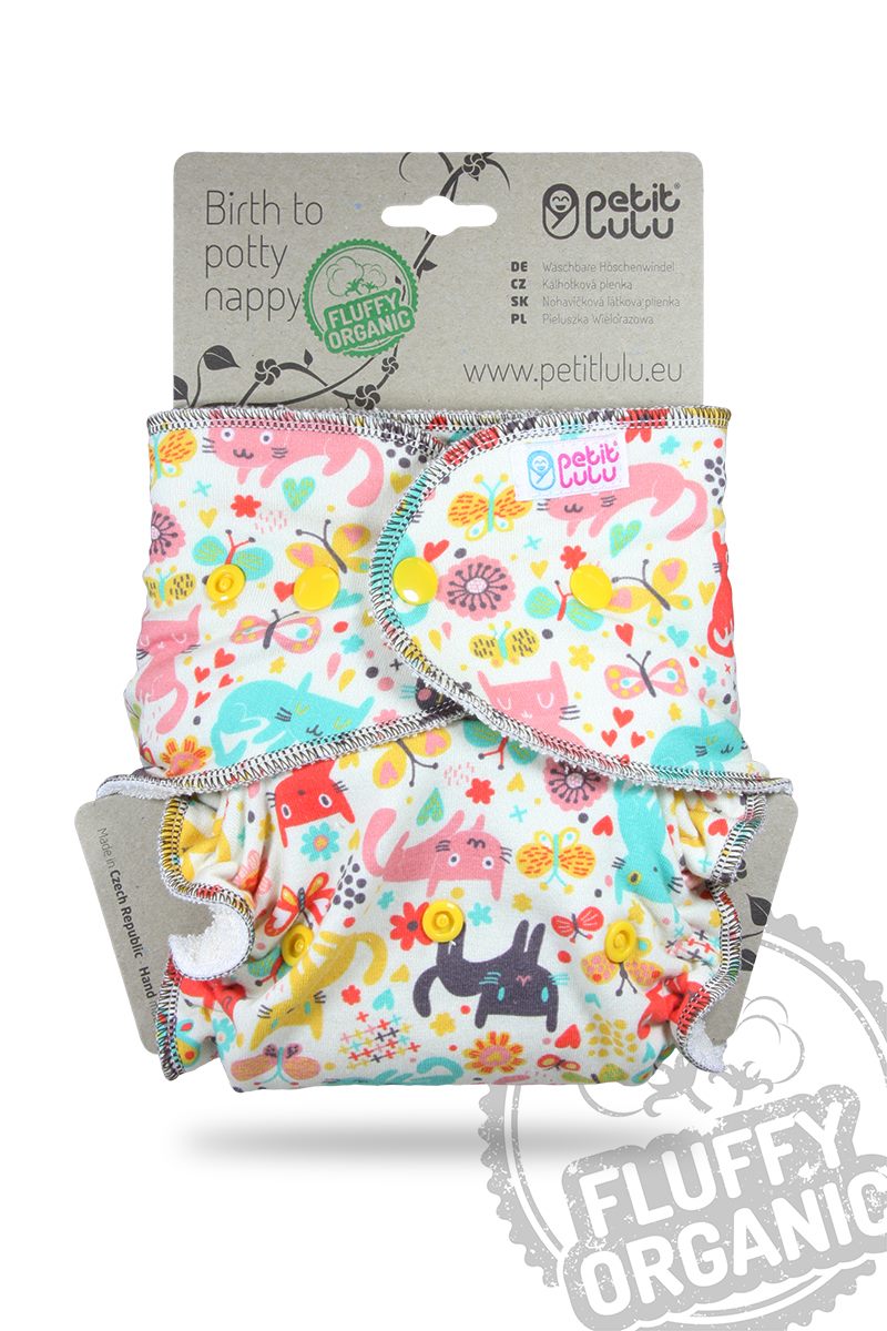 Petit Lulu Fluffy Organic Höschenwindel Katze Snaps