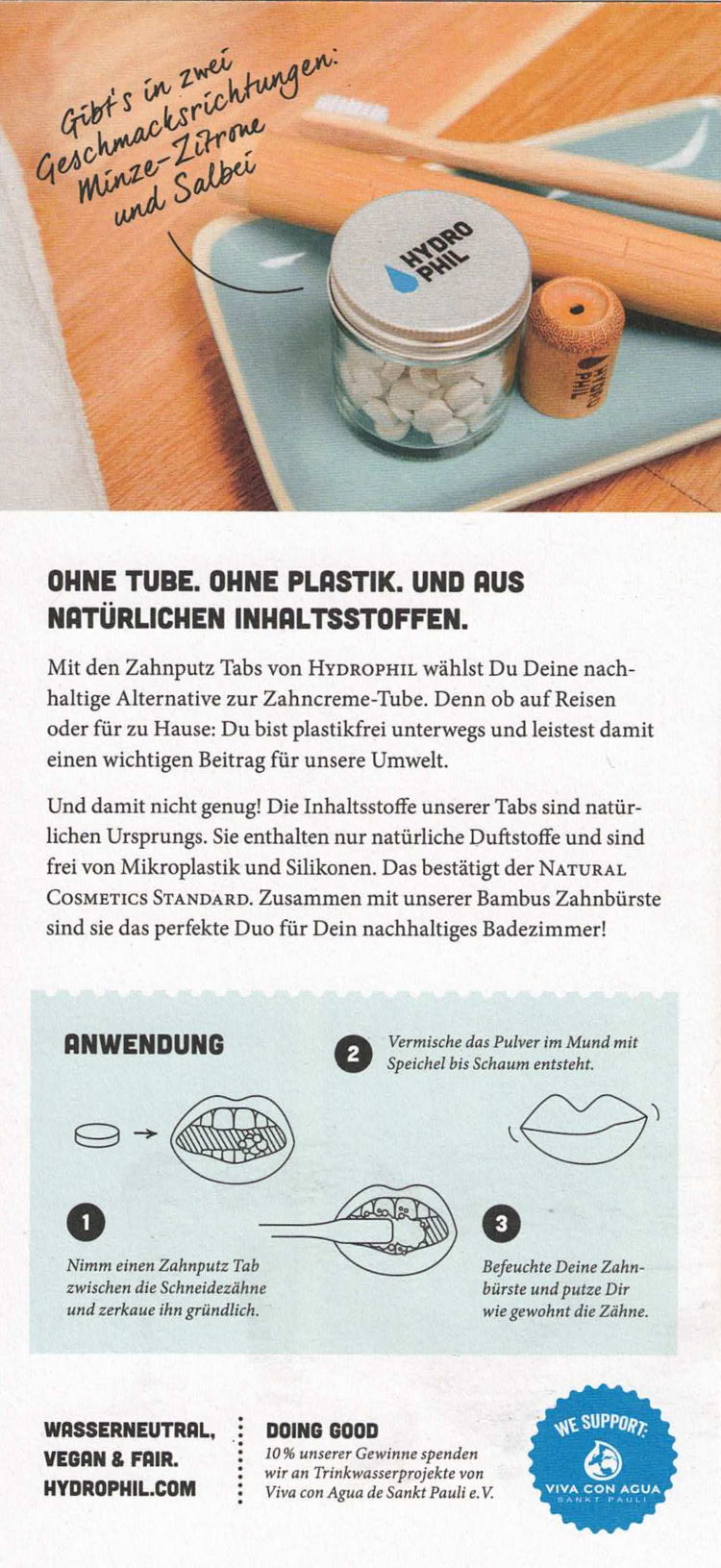 Hydrophil Zahnputz Tabs-Flyer