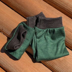 Allerlei Windeln Babystulpen aus Wolle-Seide Smaragdgrün