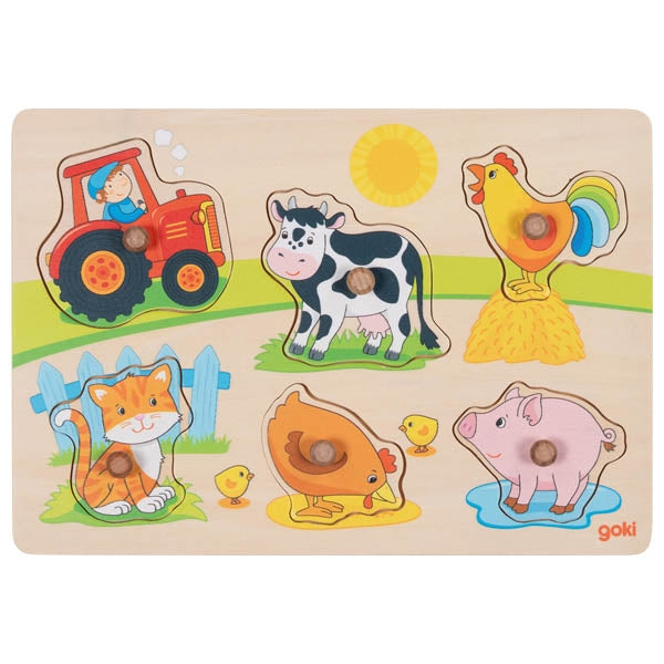 goki Steckpuzzle Auf dem Bauernhof