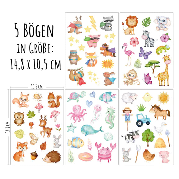 JEKA Kindertattoo-Sets Tiere