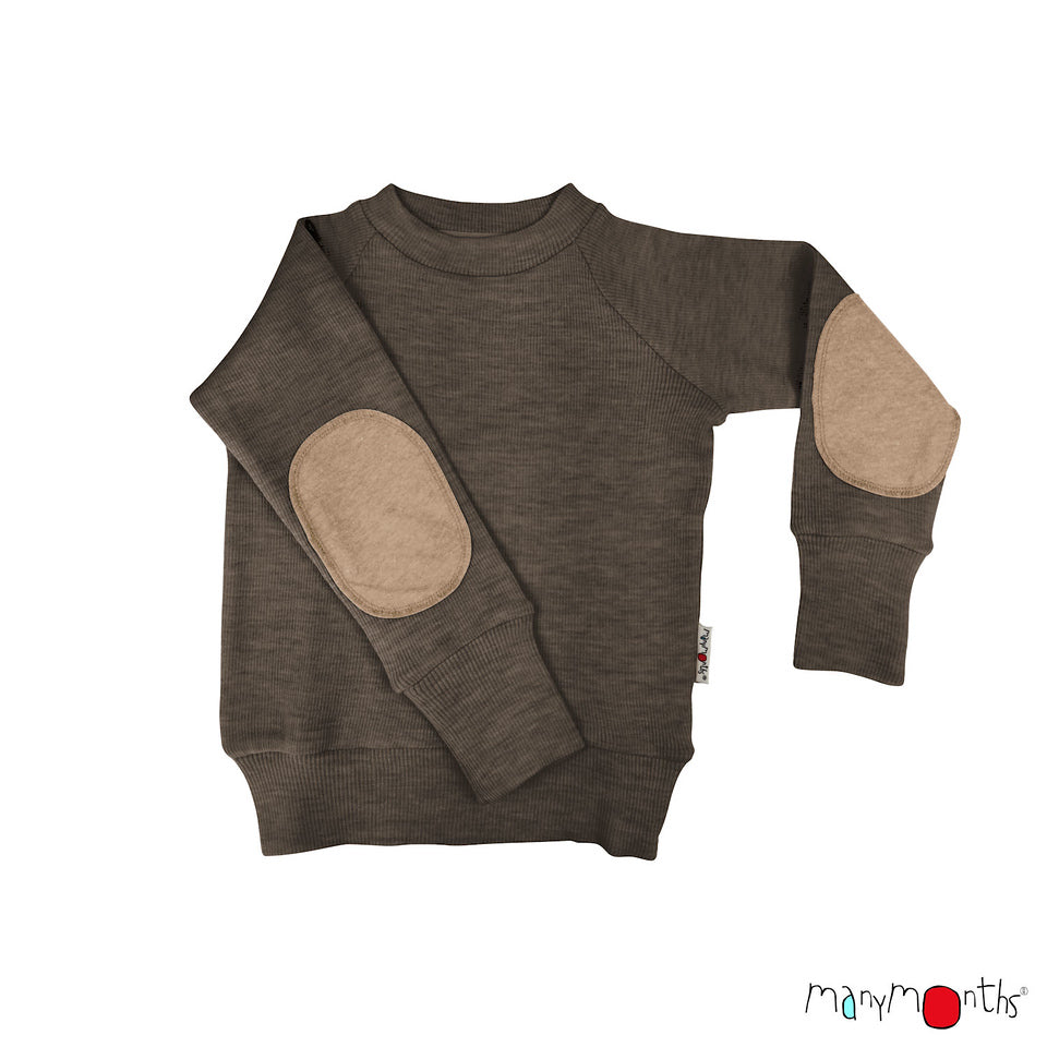 ManyMonths Pullover mit Ellenbogenschonern Hippopotamus
