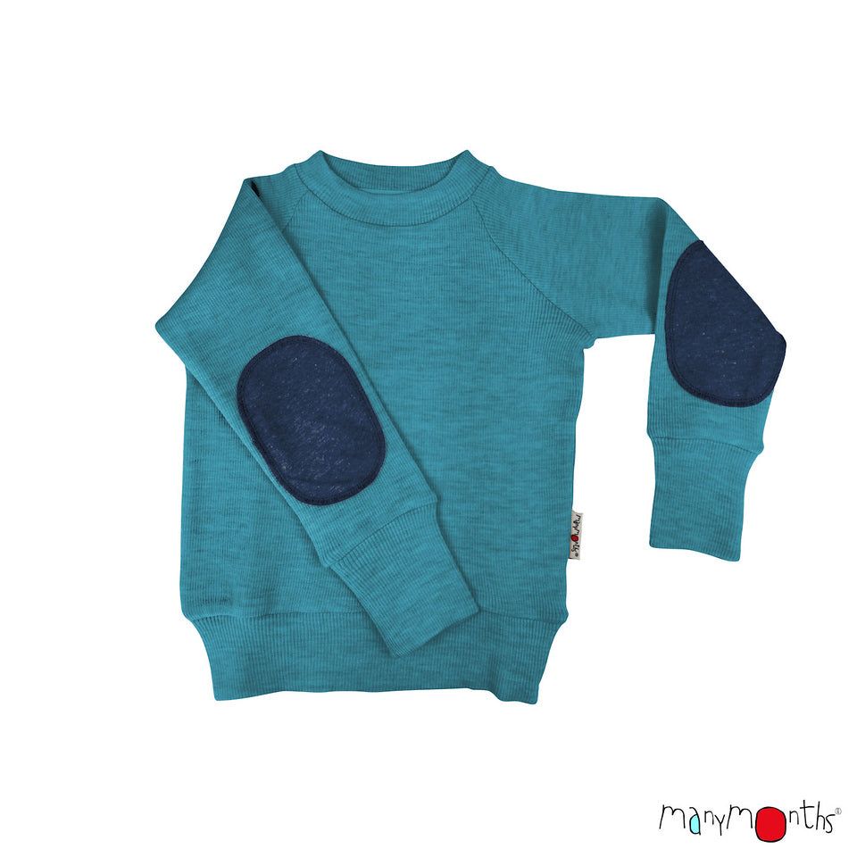 ManyMonths Pullover mit Ellenbogenschonern Sea Grotto