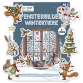 Papierdrachen Fensteraufkleber Wintertiere