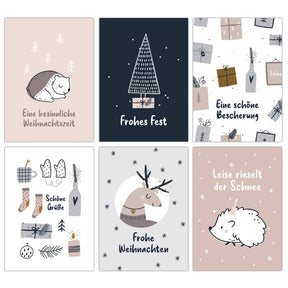 Papierdrachen Weihnachtskartenset 12 Stück Hygge 16