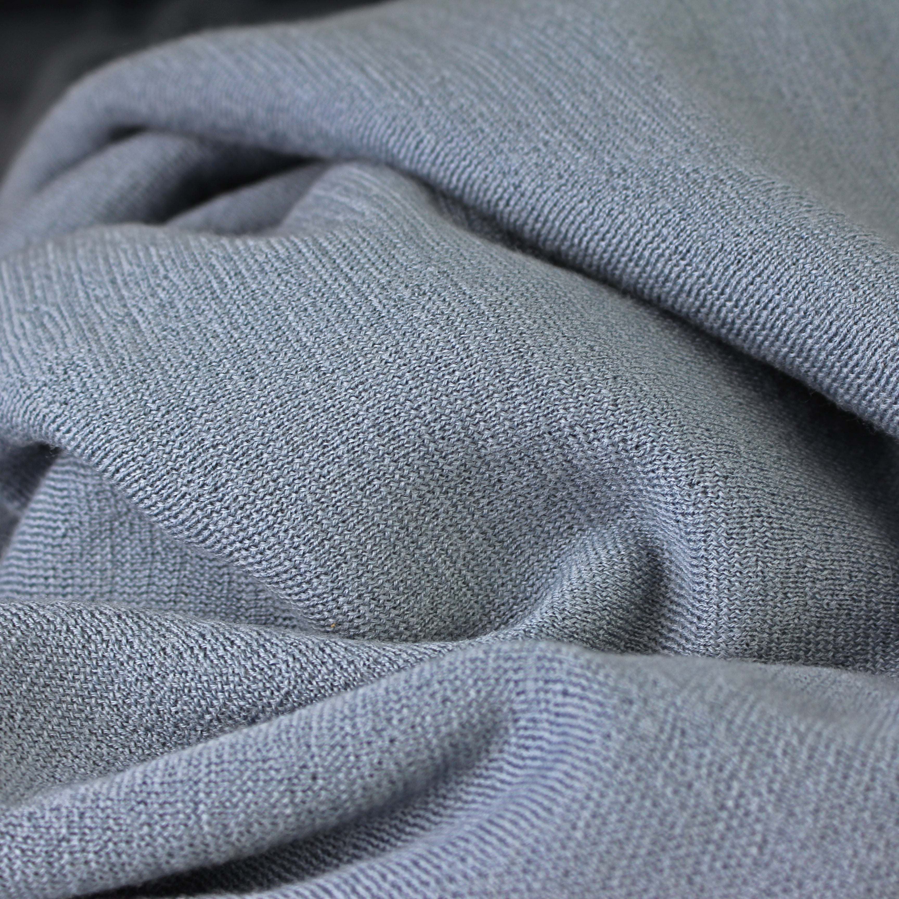 Bio-Wollstrickstoff platinblau, kbT mulesingfrei 0,5 m