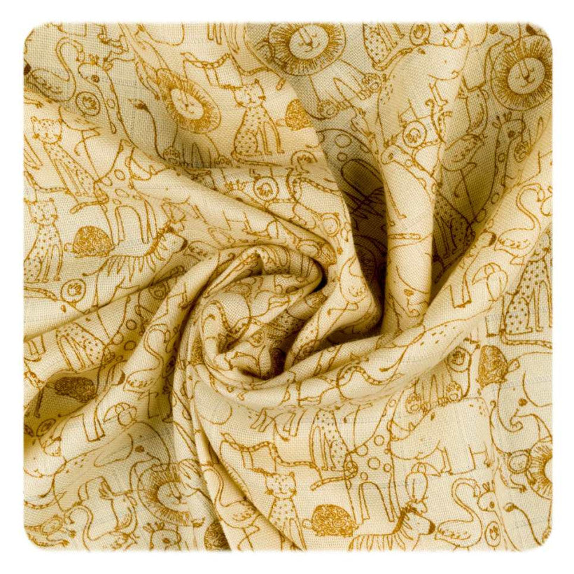 XKKO Bambus-Mullwindeln 70x70 cm 3er-Set Safari Honey Mustard